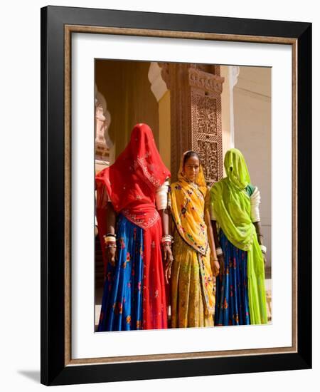 Women in Doorway of Fort Palace, Jodhpur, Fort Mehrangarh, Rajasthan, India-Bill Bachmann-Framed Photographic Print