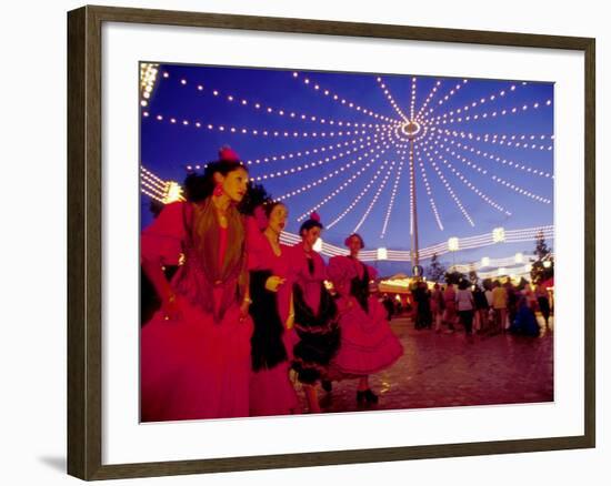 Women in Flamenco Dresses at Feira de Abril, Sevilla, Spain-Merrill Images-Framed Photographic Print