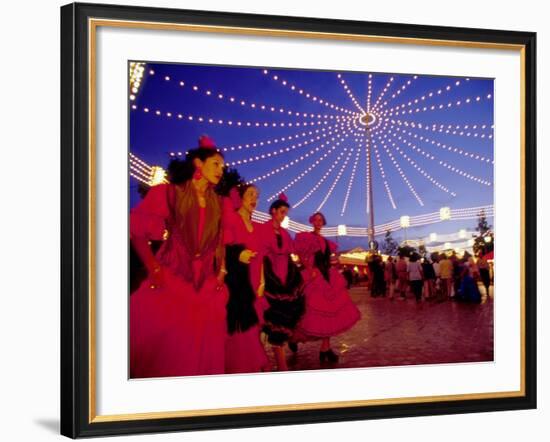Women in Flamenco Dresses at Feira de Abril, Sevilla, Spain-Merrill Images-Framed Photographic Print