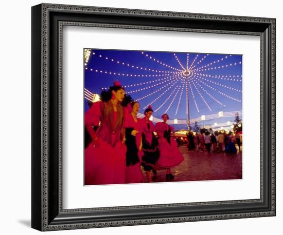 Women in Flamenco Dresses at Feira de Abril, Sevilla, Spain-Merrill Images-Framed Photographic Print