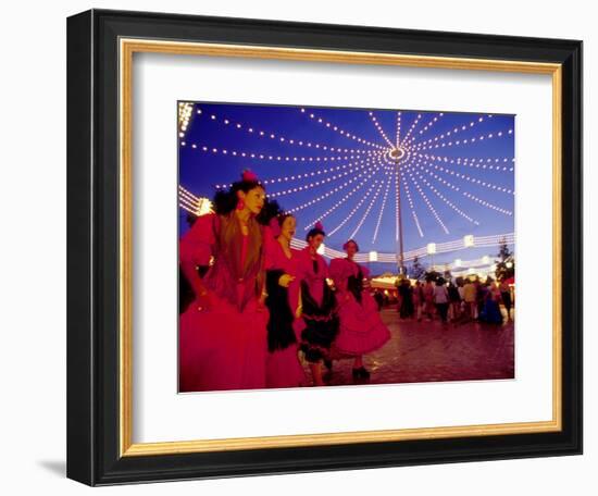 Women in Flamenco Dresses at Feira de Abril, Sevilla, Spain-Merrill Images-Framed Photographic Print