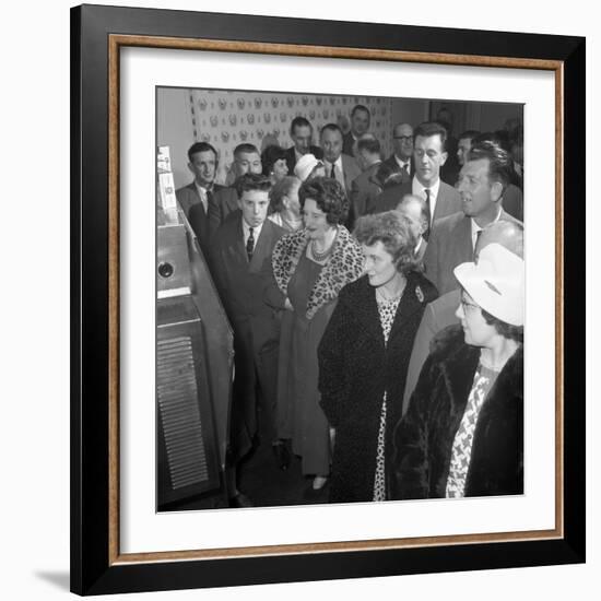 Women in Fur Coats at a Food Exhibition, Wilsic, Near Doncaster, South Yorkshire, 1961-Michael Walters-Framed Photographic Print