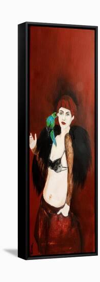 Women in German Expressionist Style with Parrot, 2016-Susan Adams-Framed Premier Image Canvas