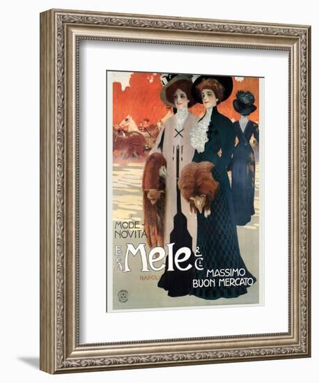 Women in High Fashion Shop at Mele-Leopoldo Metlicovitz-Framed Art Print