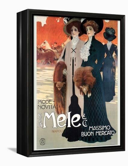 Women in High Fashion Shop at Mele-Leopoldo Metlicovitz-Framed Stretched Canvas