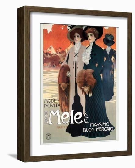 Women in High Fashion Shop at Mele-Leopoldo Metlicovitz-Framed Art Print