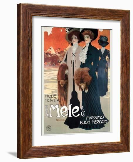 Women in High Fashion Shop at Mele-Leopoldo Metlicovitz-Framed Art Print