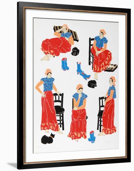 Women in Interior #4-Estelle Ginsburg-Framed Serigraph