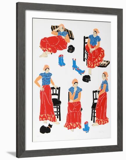 Women in Interior #4-Estelle Ginsburg-Framed Serigraph