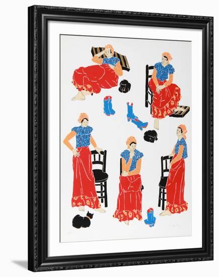 Women in Interior #4-Estelle Ginsburg-Framed Serigraph