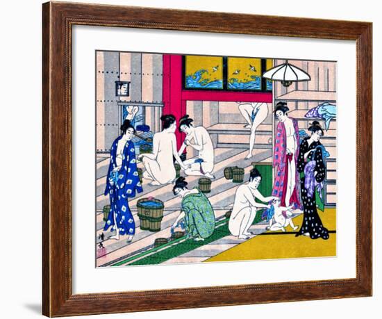 Women in Public Bathhouse-null-Framed Giclee Print