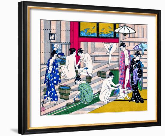 Women in Public Bathhouse-null-Framed Giclee Print