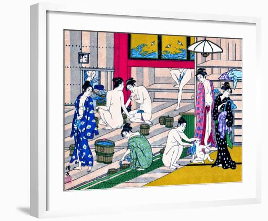 Women in Public Bathhouse-null-Framed Giclee Print