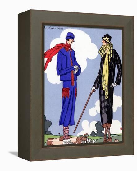 Women in sports wear on a golf course, 1925.-null-Framed Premier Image Canvas