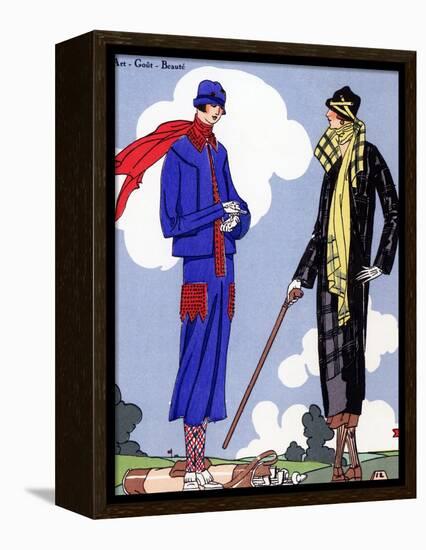 Women in sports wear on a golf course, 1925.-null-Framed Premier Image Canvas