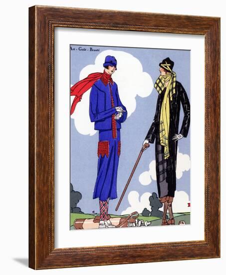 Women in sports wear on a golf course, 1925.-null-Framed Giclee Print