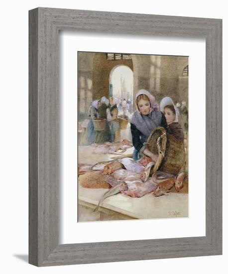 Women in the Fish Market, Boulogne (?)-Hector Caffieri-Framed Giclee Print