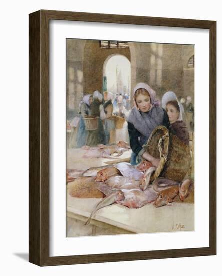 Women in the Fish Market, Boulogne (?)-Hector Caffieri-Framed Giclee Print