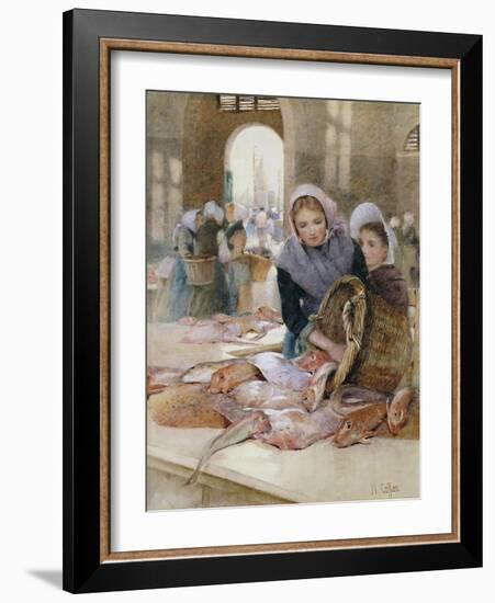 Women in the Fish Market, Boulogne (?)-Hector Caffieri-Framed Giclee Print