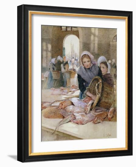 Women in the Fish Market, Boulogne (?)-Hector Caffieri-Framed Giclee Print
