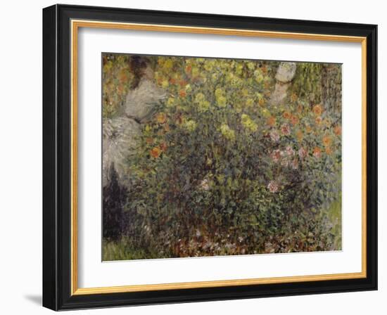 Women in the Flowers, 1875-Claude Monet-Framed Giclee Print