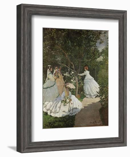 Women in the Garden, Ville D'Avray, 1867-Claude Monet-Framed Giclee Print