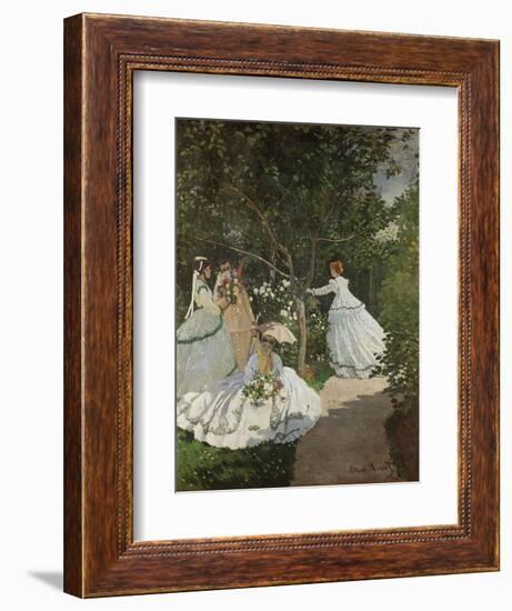 Women in the Garden, Ville D'Avray, 1867-Claude Monet-Framed Giclee Print