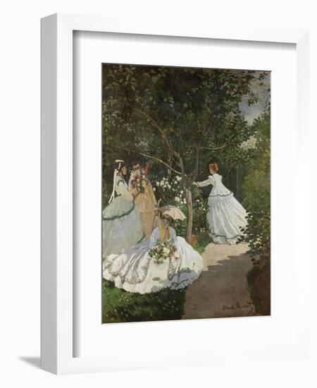 Women in the Garden, Ville D'Avray, 1867-Claude Monet-Framed Giclee Print