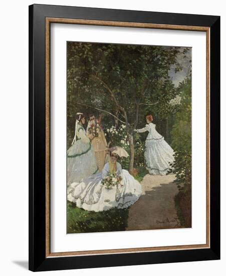 Women in the Garden, Ville D'Avray, 1867-Claude Monet-Framed Giclee Print