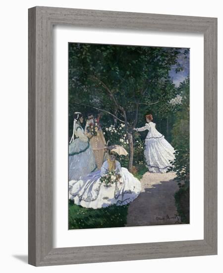 Women in the Garden-Claude Monet-Framed Giclee Print