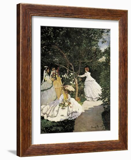 Women in the Garden-Claude Monet-Framed Art Print