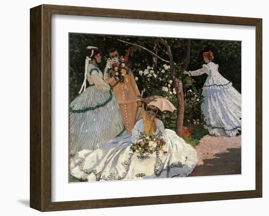 Women in the Garden-Claude Monet-Framed Giclee Print