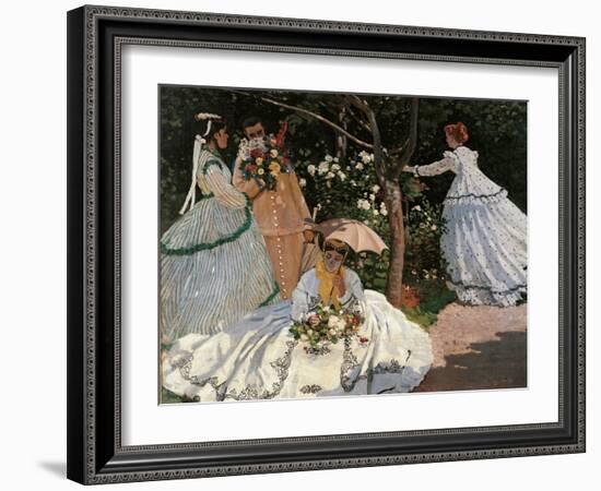 Women in the Garden-Claude Monet-Framed Giclee Print