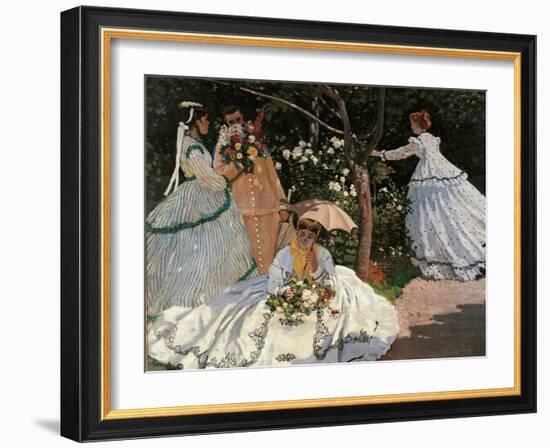 Women in the Garden-Claude Monet-Framed Giclee Print