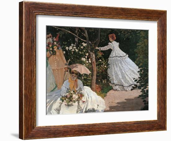 Women in the Garden-Claude Monet-Framed Art Print