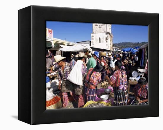 Women in Traditional Dress in Busy Tuesday Market, Solola, Guatemala, Central America-Upperhall-Framed Premier Image Canvas