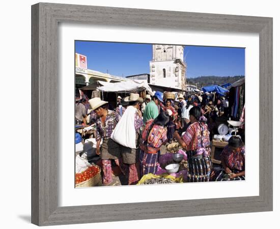 Women in Traditional Dress in Busy Tuesday Market, Solola, Guatemala, Central America-Upperhall-Framed Photographic Print