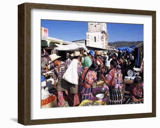 Women in Traditional Dress in Busy Tuesday Market, Solola, Guatemala, Central America-Upperhall-Framed Photographic Print