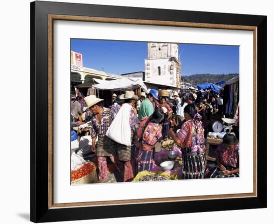 Women in Traditional Dress in Busy Tuesday Market, Solola, Guatemala, Central America-Upperhall-Framed Photographic Print