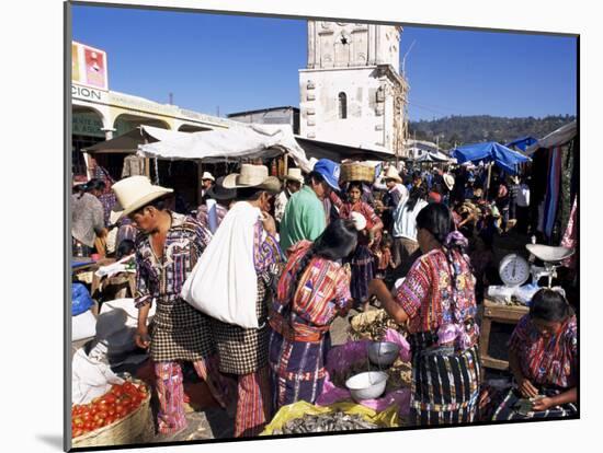 Women in Traditional Dress in Busy Tuesday Market, Solola, Guatemala, Central America-Upperhall-Mounted Photographic Print