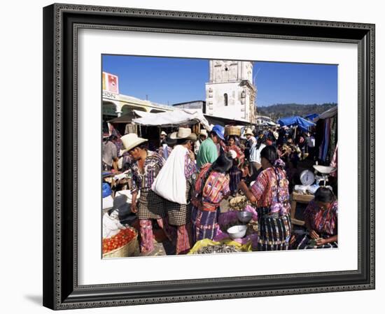 Women in Traditional Dress in Busy Tuesday Market, Solola, Guatemala, Central America-Upperhall-Framed Photographic Print