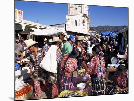 Women in Traditional Dress in Busy Tuesday Market, Solola, Guatemala, Central America-Upperhall-Mounted Photographic Print