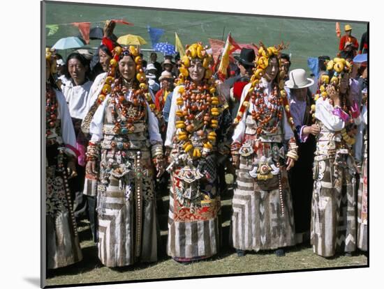 Women in Traditional Tibetan Dress, Yushu, Qinghai Province, China-Occidor Ltd-Mounted Photographic Print