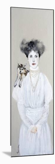 Women in White with Baby Wolf, 2016-Susan Adams-Mounted Giclee Print