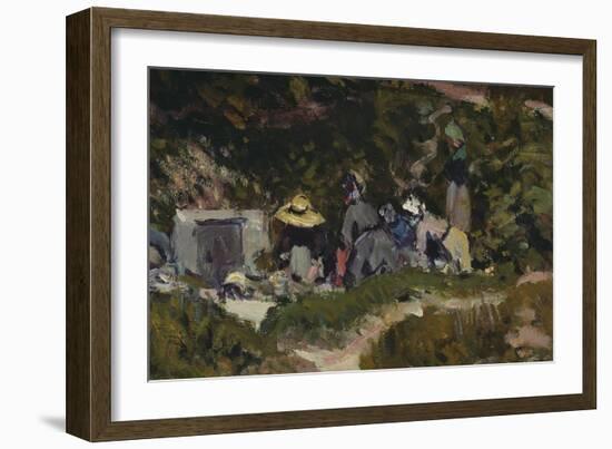 Women Laundering (Oil on Canvas) (Detail of 340101)-Alfred Sisley-Framed Giclee Print