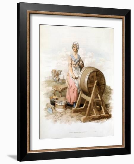 Women Making Butter, 1808-William Henry Pyne-Framed Giclee Print