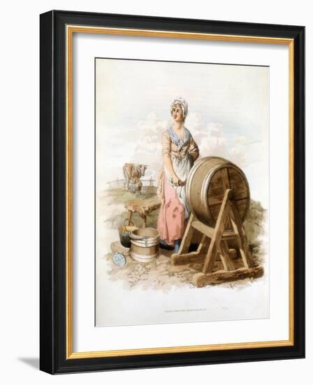 Women Making Butter, 1808-William Henry Pyne-Framed Giclee Print