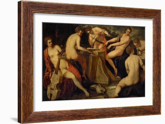 Women Making Music, Perhaps an Allegory of Music-Jacopo Robusti Tintoretto-Framed Giclee Print
