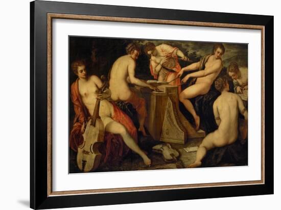 Women Making Music, Perhaps an Allegory of Music-Jacopo Robusti Tintoretto-Framed Giclee Print