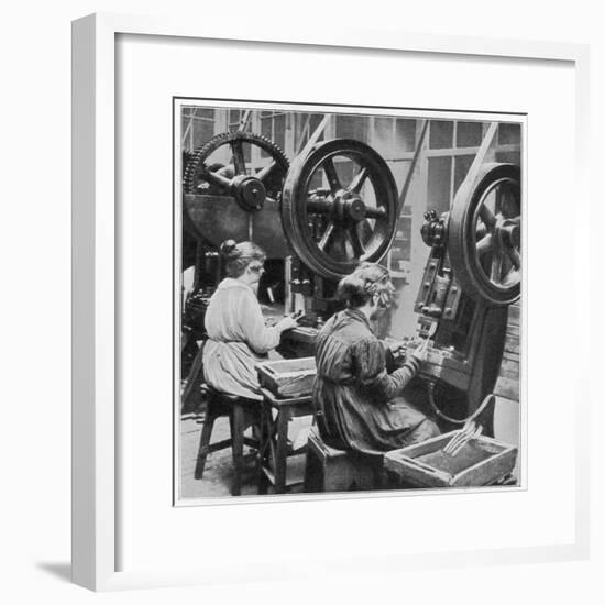 Women Making Table Forks at the Souete Generale De Coutellerie, France-null-Framed Photographic Print